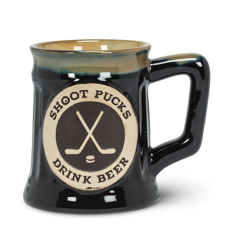 Large “Shoot Pucks” Tankard Mug