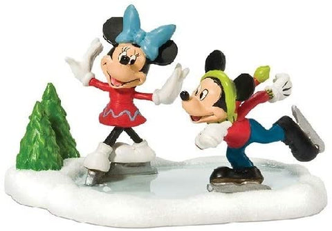 Department 56 Disney Village Mickey and Minnie Ice Skating Accessory Figurine