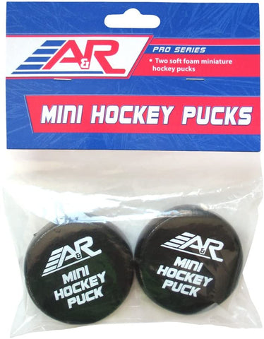 A&R Sports Mini Foam Hockey Pucks (Pack of 2)