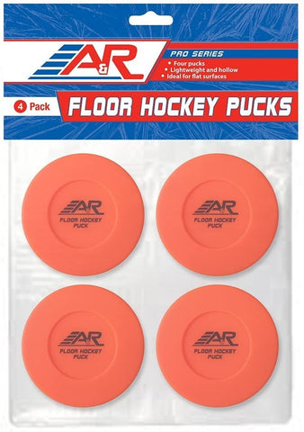 A&R Sports Floor Hockey Pucks Orange (Pack of 4)