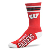 COLLEGE 4 STRIPE DEUCE CREW SOCK